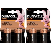 Duracell Plus Power Duralock Alkaline C/LR14 multipack 1,5V (2 x blister 2)