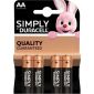 Duracell Simply Alkaline AA blister 4