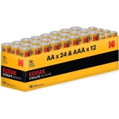 Kodak XTRALIFE - Alkaline Batterijen - 24x AA + 12x AAA