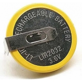 Oplaadbare knoopcelbatterij LIR2032 3.6V - 180 graden