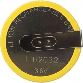 Oplaadbare knoopcelbatterij LIR2032 3.6V - 90 graden