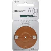 Power One P312 oplaadbare hoortoestel batterijen (Bruin)